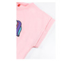 Set pantaloni scurti si tricou pentru fete Mushi, Wassup, roz si gri