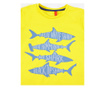 Set tricou si pantaloni pentru baieti Mushi, Sharks, galben si bleumarin