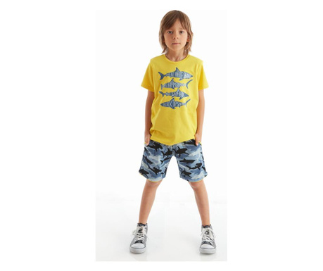 Fantovski komplet - kratke hlače in majica s kratkimi rokavi Sharks