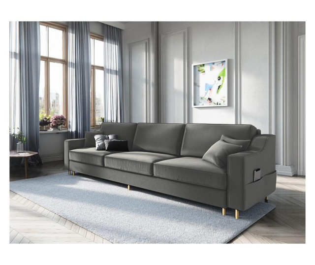 Sofa trosjed na razvlačenje Marigold Dark Grey