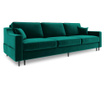 Amaryllis Bottle Green Kihúzható háromszemélyes kanapé