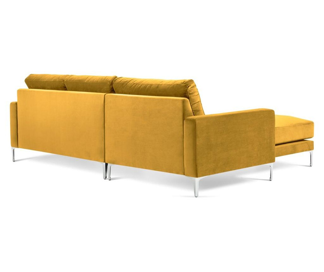 Coltar dreapta Kooko Home, Lyrique Velvet Yellow, galben, 248x160x90 cm