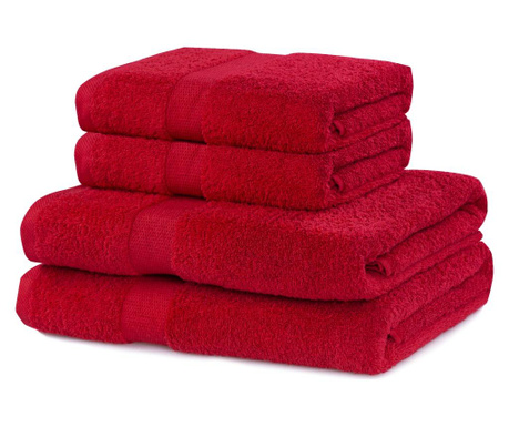 Σετ 4 πετσέτες μπάνιου Marina Red
