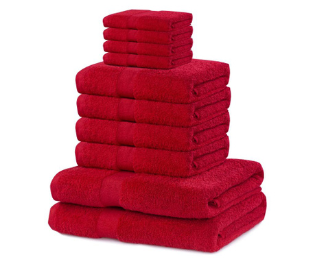 Set 10 kupaonska ručnika Marina Red