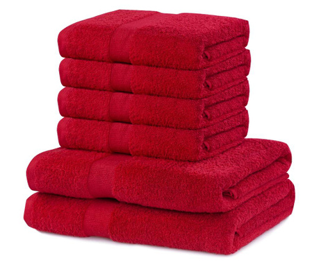 Σετ 6 πετσέτες μπάνιου Marina Red
