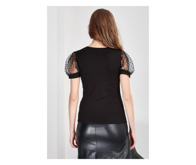 Tricou dama Manche, Slim Fit, negru