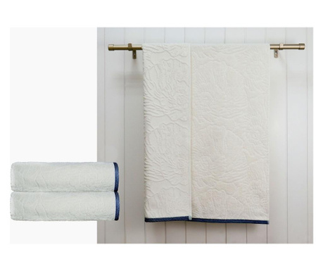 Zestaw 2 ręczników kąpielowych Seashell White 48x90 cm