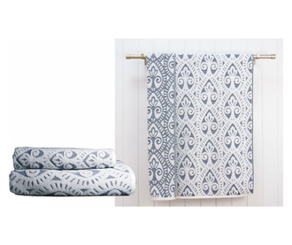 Комплект 2 кърпи за баня Santorini White Blue