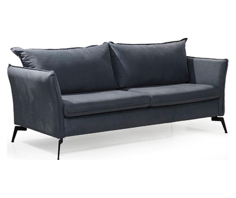 Canapea 3 locuri Tediva, Silhouette Dark Grey, gri inchis, 202x100x90 cm