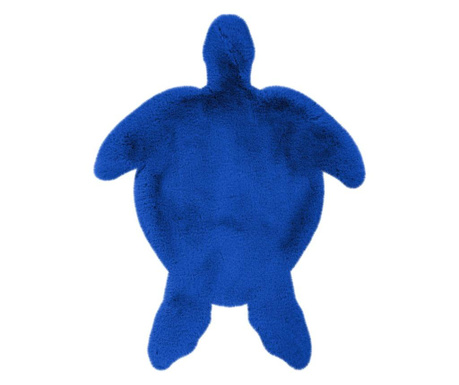 Covor Kayoom, Fluffy Kids Turtle Blue, 68x90 cm, microfibra de poliester, albastru