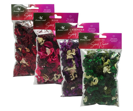 Комплект 4 потпури Lavender, Jasmine, Rose and Garden flowers 40g