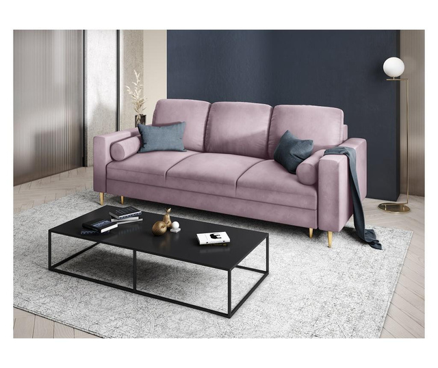 Mimosa Pink Kihúzható háromszemélyes kanapé