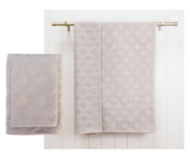 Ręcznik kąpielowy Lattice Grey 48x80 cm