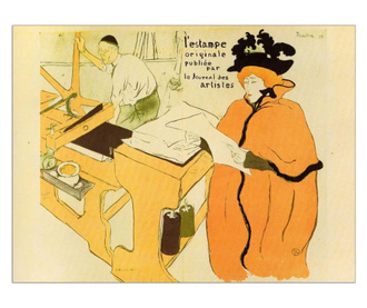 Slika Toulouse-Lautrec - Jane Avril Checking A Print Sample 60x80 cm