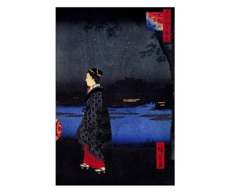 Slika Hiroshige Utagawa - Night View Of Matsuchiyama 60x90 cm
