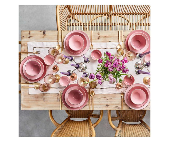 Bol Bella Maison, Allure, ceramica, ⌀25 cm, roz pal, 25x25x6 cm