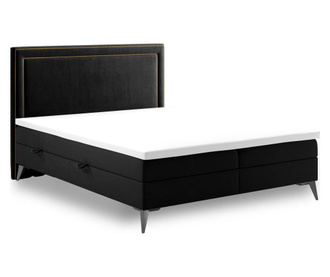 Boxspring postelja s prostorom za shranjevanje Soho Black Gold 140x200 cm