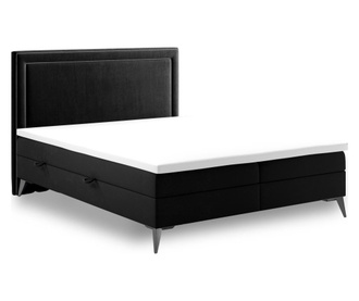 Boxspring postelja s prostorom za shranjevanje Soho Black Silver 140x200 cm