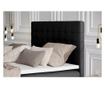 Pat boxspring cu spatiu pentru depozitare Maison De Reve, Sansa Black Silver, tablie de pat: rama din lemn, 180x200 cm, negru
