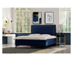 Boxspring postelja s prostorom za shranjevanje Chambery Blue Gold 140x200 cm