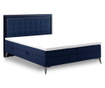 Boxspring postelja s prostorom za shranjevanje Chambery Blue Gold 140x200 cm