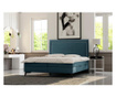 Boxspring krevet s prostorom za odlaganje Soho Blue Silver 160x200 cm