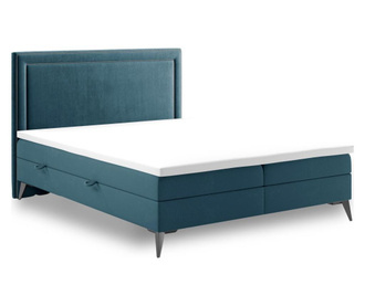 Boxspring krevet s prostorom za odlaganje Soho Blue Silver 160x200 cm