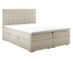 Sansa Cream Silver Boxspring ágy tárolóhellyel 140x200 cm