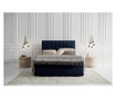 Boxspring krevet s prostorom za odlaganje Sansa Blue Silver 140x200 cm