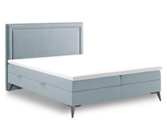 Boxspring krevet s prostorom za odlaganje Soho Blue Silver 180x200 cm