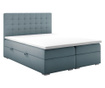 Boxspring krevet s prostorom za odlaganje Sansa Blue Silver 160x200 cm