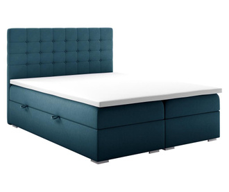 Boxspring krevet s prostorom za odlaganje Sansa Blue Silver 140x200 cm