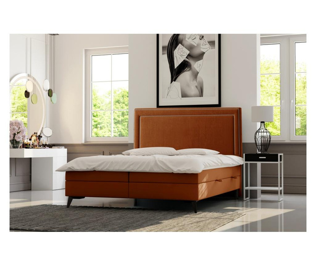 Boxspring postelja s prostorom za shranjevanje Soho Yellow Silver 140x200 cm