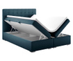 Boxspring krevet s prostorom za odlaganje Sansa Blue Silver 140x200 cm