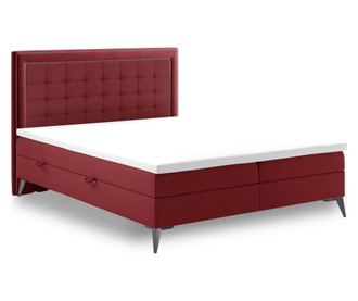 Boxspring krevet s prostorom za odlaganje Chambery Red Silver 140x200 cm
