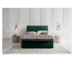 Boxspring postelja s prostorom za shranjevanje Sansa Green Silver 140x200 cm