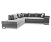 Coltar extensibil stanga Cosmopolitan Design, York Grey, gri, 277x220x74 cm