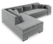 Coltar extensibil stanga Cosmopolitan Design, York Grey, gri, 277x220x74 cm