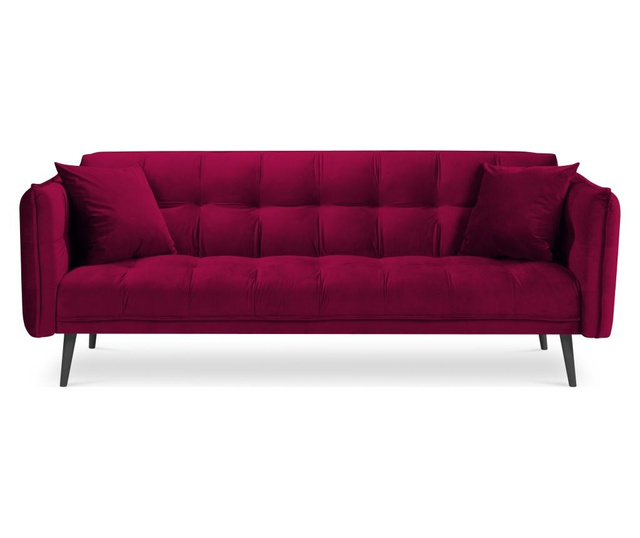 Canapea extensibila cu 3 locuri Mazzini Sofas, Canna Red, rosu, 225x100x85 cm