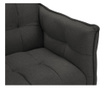 Fotoliu Mazzini Sofas, Canna Dark Grey, gri inchis, 90x100x88 cm