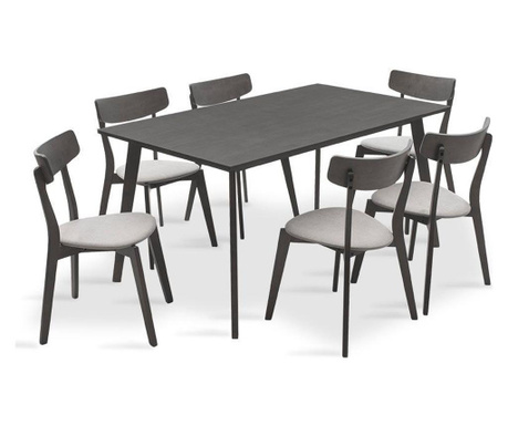 Set - miza in 6 stolov Benson Toto Grey