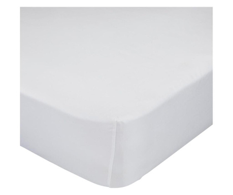 Cearsaf de patut cu elastic Basic, Basic White, bumbac, 70x140, alb
