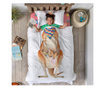 Cearsaf de pat cu elastic Baleno Teen, Kangaroo, bumbac, 90x200 cm, multicolor