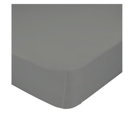 Cearsaf de patut cu elastic Basic, Basic Stone, bumbac, 70x140, gri inchis