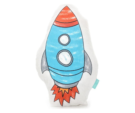 Perna decorativa Mr. Fox, Space Rocket, bumbac, 30x40 cm