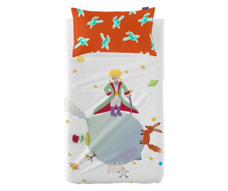 Детски комплект долен чаршаф и калъфка за възглавница Little Prince Uni
