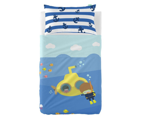 Set plahta za krevetić i jastučnica Yellow Submarine Uni