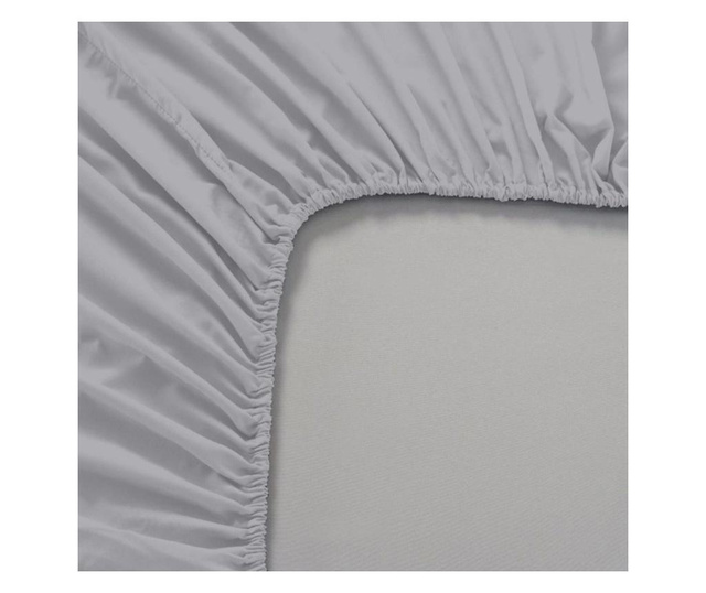 Долен чаршаф с ластик Basic Grey 140x200 см