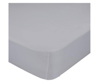 Cearsaf de pat cu elastic Basic, Basic Grey, bumbac percale, 140x200 cm