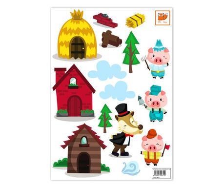 Sticker Mr. Fox, Little Pigs, vinilin, 0x30x42 cm